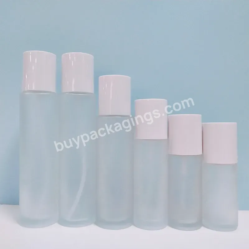 200 Ml Clear Round Skin Care Liquid Packaging Facial Glass Toner Bottle Frosted With Inner Plug - Buy Glass Lotion Bottle,Flat Shoulder Glass Bottle With Inner Plug,Cosmetic Glass Lotion Bottle.