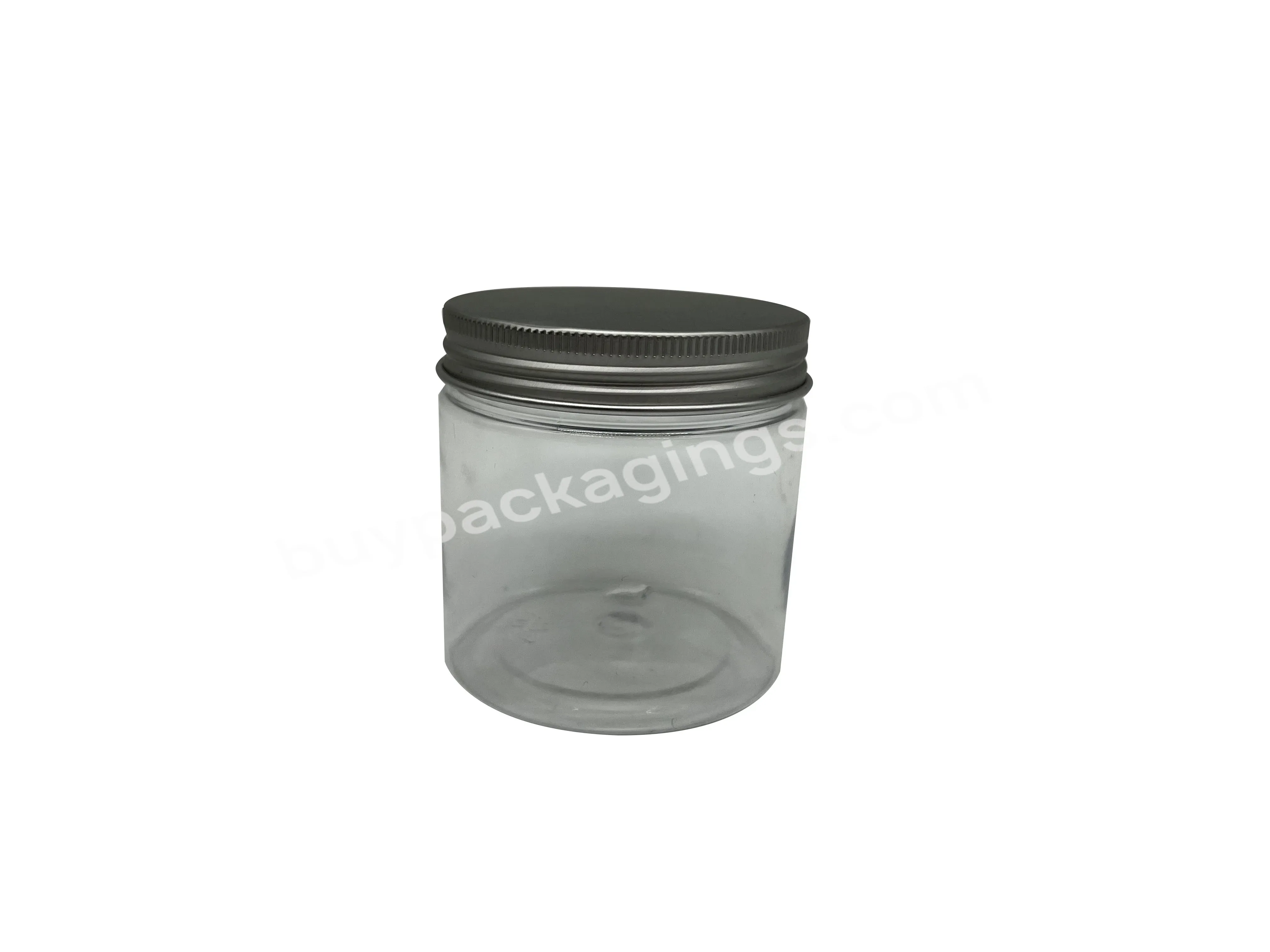 200ml 250ml Wholesale Empty Plastic Jar With Aluminum Lid And Hand Pull Cover Wide-mouth Dried Fruit Candy Bottle Storage Jar