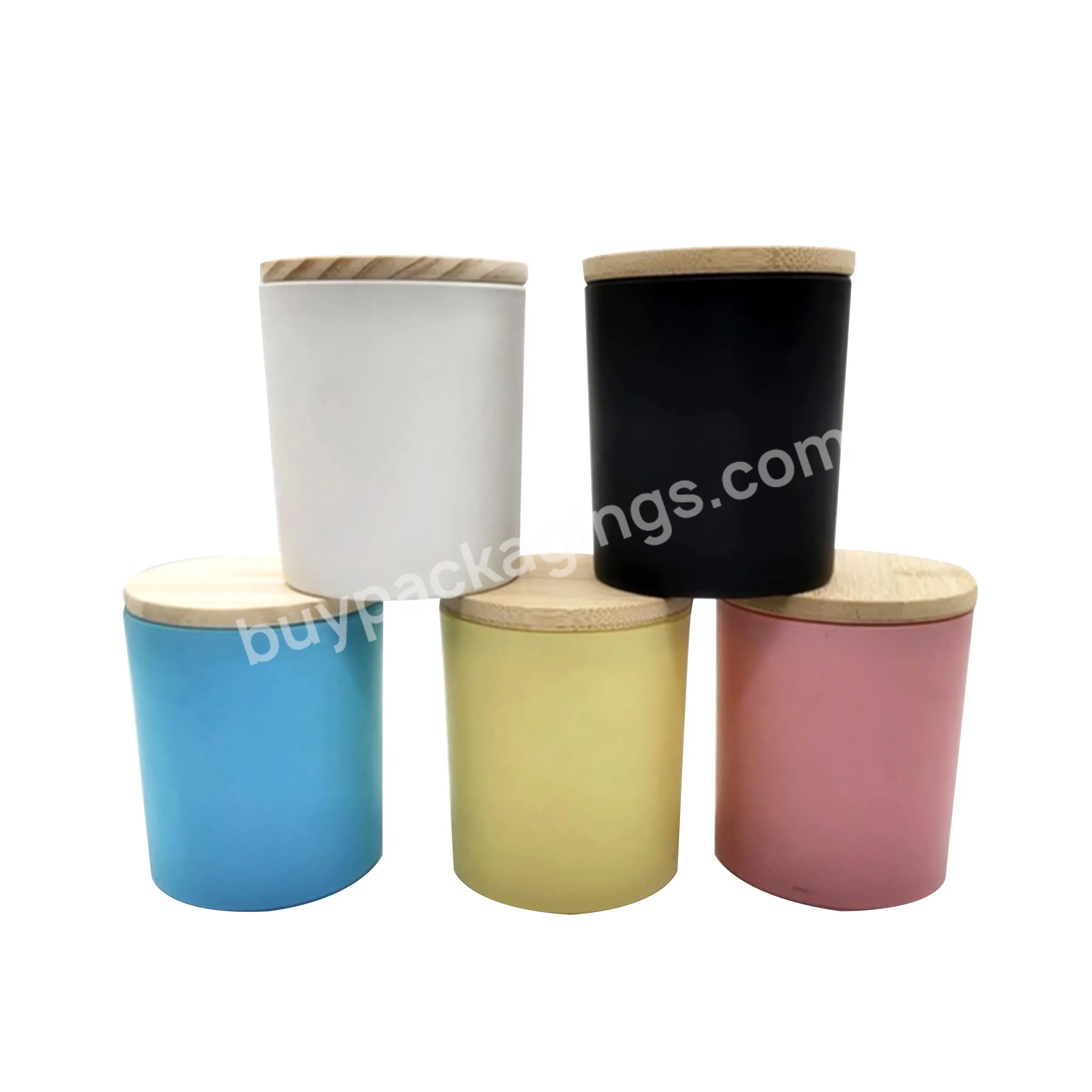 200ml 320ml 430ml Pink Black Red White Glass Candle Jars Round Empty Glass Candle Jars With Bamboo Wooden Lid - Buy White Glass Candle Jars,Empty Glass Candle Jars,Candle Jars With Bamboo Wooden Lid.