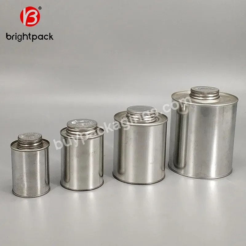 200ml/250ml Round Metal Tin Can With Screw Top Bottles Glue Tinplate Can With Plastic Cover With Brush,Iron Can - Buy Monotop Can,Metal Tin Can With Screw Top,Iron Can.