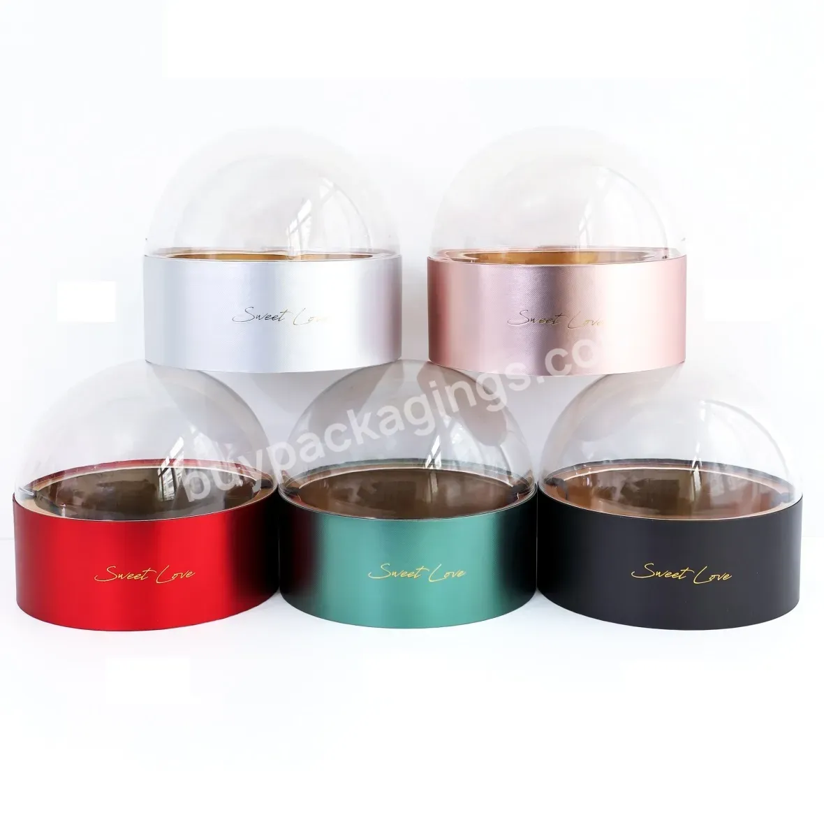 2021 New Release Rounded Metallic Surface Finished Flower Gift Box With Spherical Acrylic Cover - Buy Rounded Metallic Surface Finished Box,Flower Gift Box,Gift Box With Spherical Acrylic Cover.