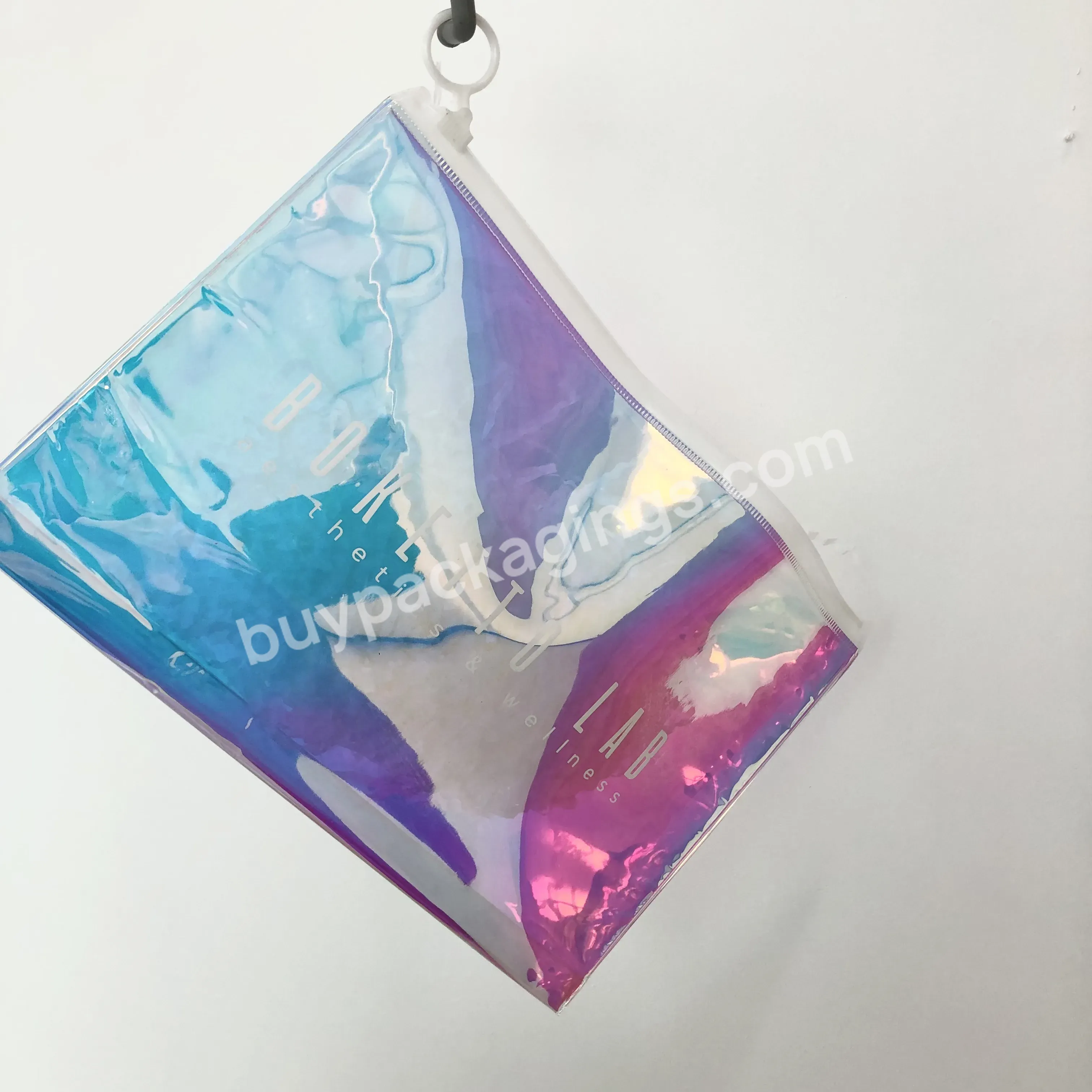 2021hot Selling Custom Fashion Waterproof Holographic Pvc Laser Transparent Zipper Cosmetic Bag - Buy Holographic Duffle Bag,Holographic Pvc Duffel Bag,Holographic Pouch Makeup Bag.