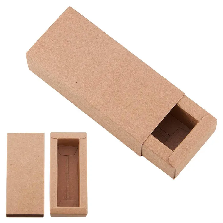 2023 brown kraft cardboard box custom logo gift packaging box cardboard Drawer paper box