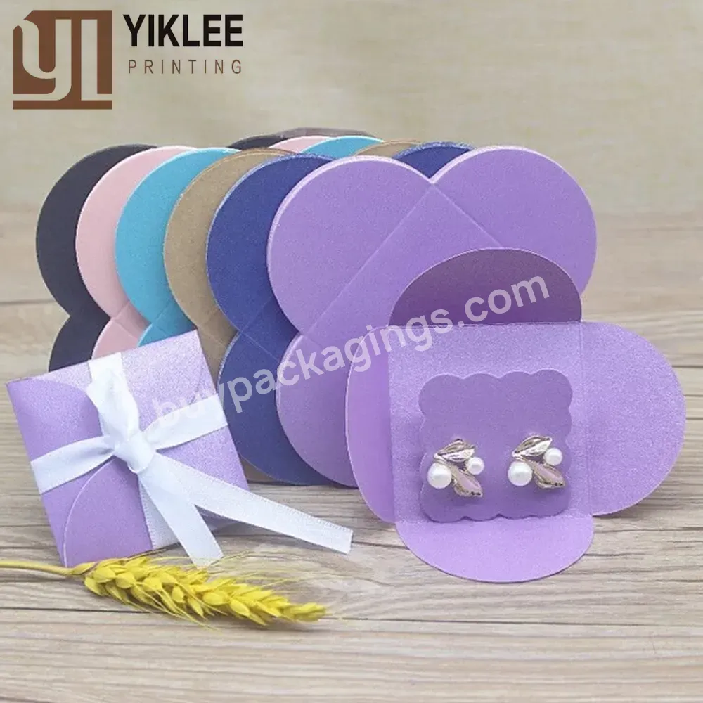 2023 Diy Custom Logo Size Wholesale Factory Inner Earring Card 5*5cm Kraft Paper Jewelry Boxes Multi Color Square Jewelry Box