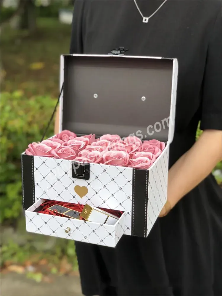 2023 New Arrival Portable Flower Box Square Rose Flower Gift Leather Drawer Box For Wedding Hand Salute - Buy 2023 New Arrival Portable Flower Box,Square Rose Flower Gift Leather Drawer Box,Gift Leather Drawer Box For Wedding Hand Salute.
