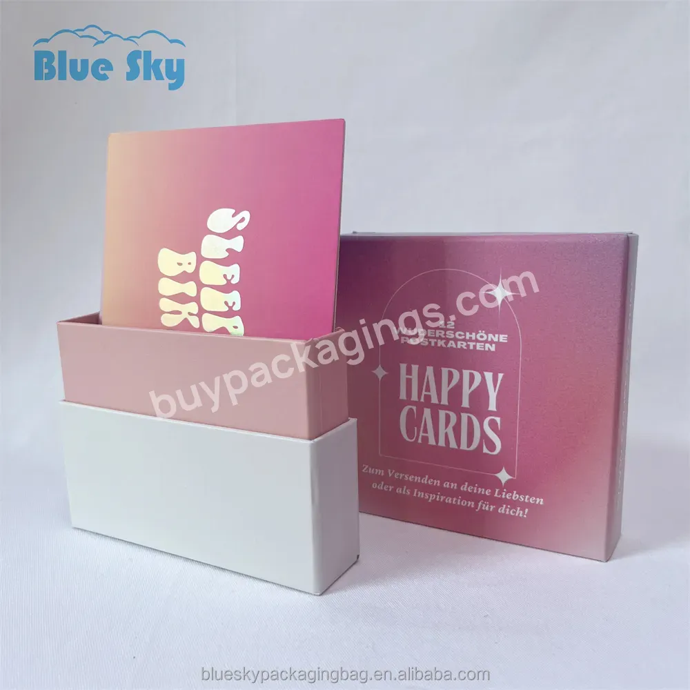 2023 New Custom 1200gsm Tabletop Business Card Hard Paper Case Incentive Card Stand Holder Display Box With Cards - Buy Daily Self Encouragement Affirmation Card Sleeve Insert Postcard Box,Custom Packaging Paper Gift Box For Business,1200gsm Thick Bo