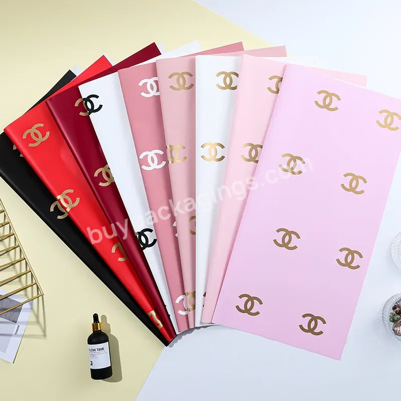 2023 New Luxury Logo Brand Paper Fashion Pearlized Flowers Wrapping Paper Creative High-end Flower Shop - Buy Flower Paper,Paper For Flowers Bouquet,Luxury Paper Flower Package.