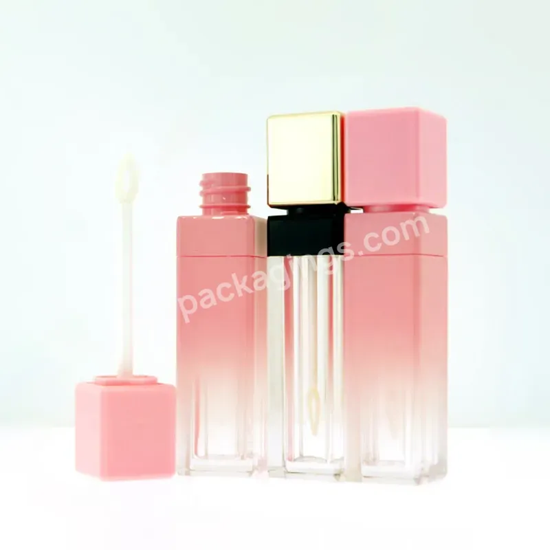 2023 Wholesale New Clear Makeup Container Square Pink Cute Gradient Empty Custom Empty Lipgloss Container Accept Customized - Buy Grandient Pink Lipglosstube,Private Label Lipgloss Tubes With Box,Lipgloss Tubes Private Label.