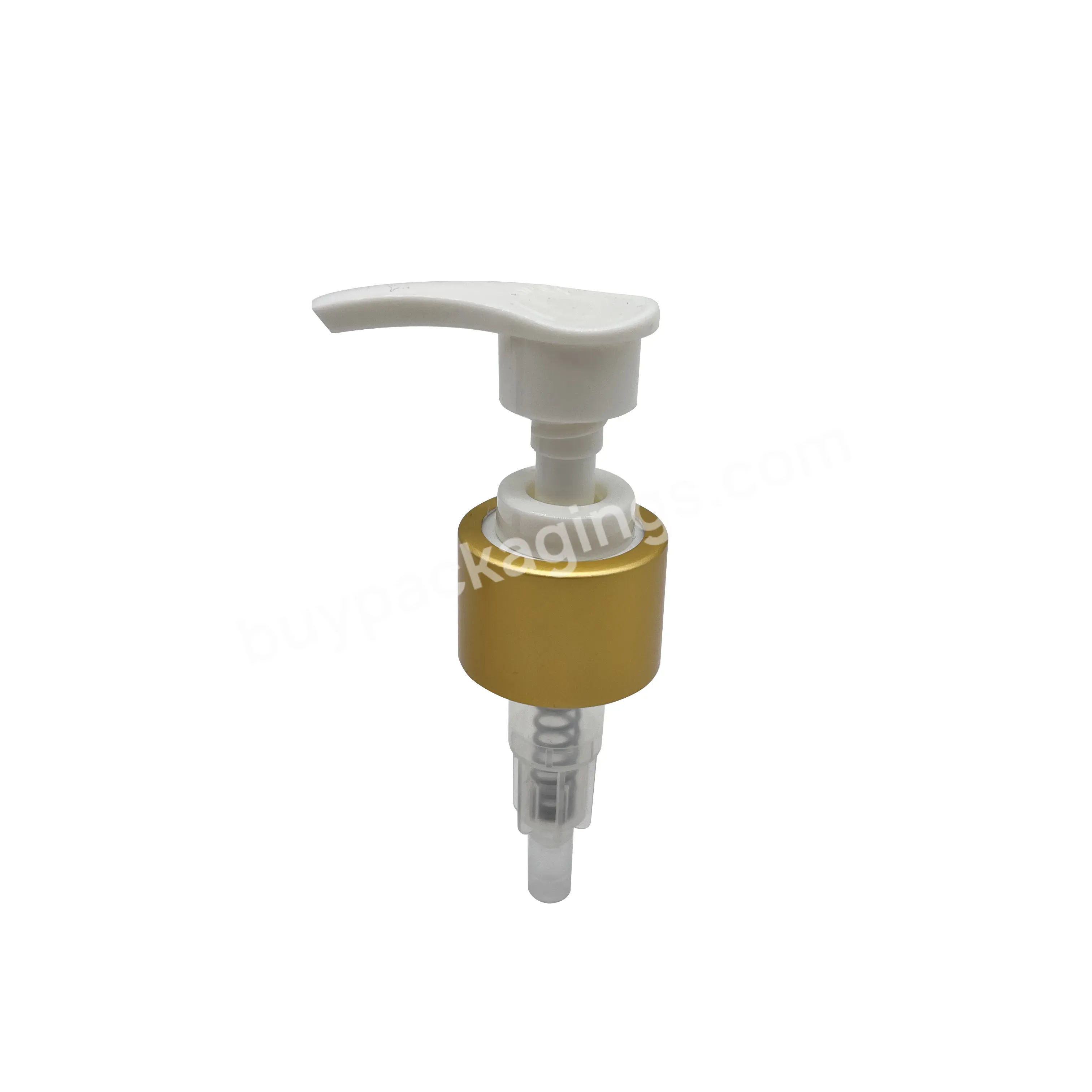 20/410 24/410 28/410 High Quality Matte Light Gold Collar Aluminum Lotion Pump With Twist Up Lock - Buy 24mm Metal Lotion Pump With Gold Collar,Aluminum Lotion Pump 24/410,Metal Cosmeticlotion Pump 24/410.