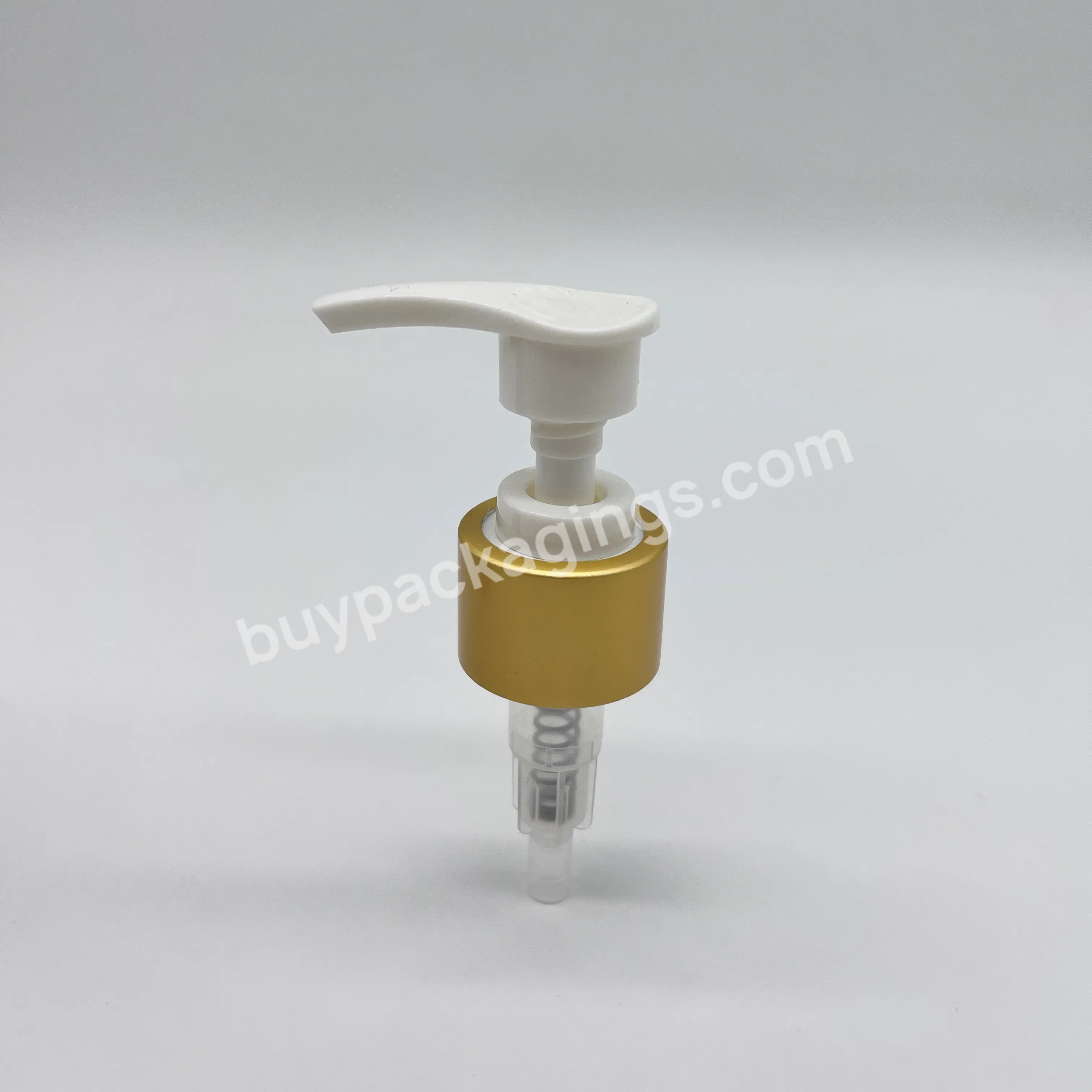 20/410 24/410 28/410 High Quality Matte Light Gold Collar Aluminum Lotion Pump With Twist Up Lock - Buy 24mm Metal Lotion Pump With Gold Collar,Aluminum Lotion Pump 24/410,Metal Cosmeticlotion Pump 24/410.