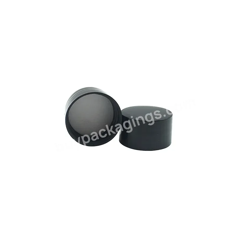 20/410 24/410 28/410 Smooth Surface Black Pp Screw Thread Cap With Heat Induction Seal For Cosmetic Bottles