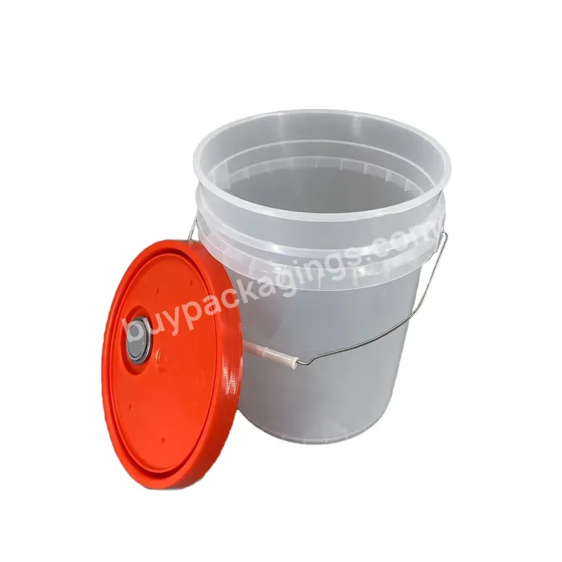 20l 5gallon Round Transparent Color Plastic Bucket Supply For Oil - Buy 20l,Custom Color,Round Plastic Barrels.