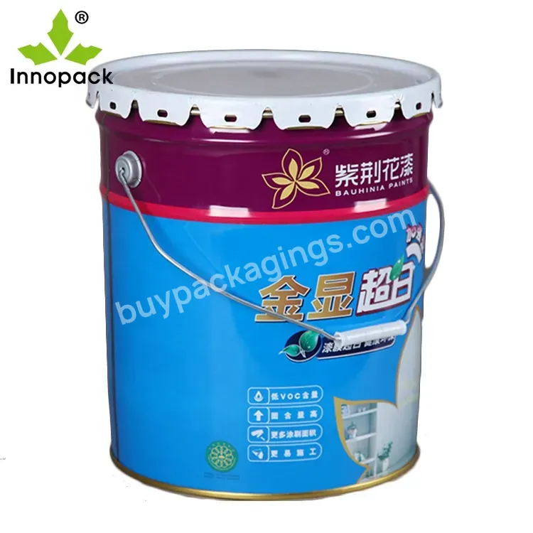 20l Conical Tinplate Paint Barrel Metal Packaging Pails Chemical Use Bucket With Leather Cushion
