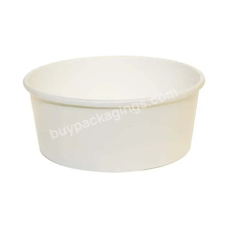 20oz Kraft Paper Bowl 500ml Salad Packaging Take Away White Kraft Bowls With Lids Paper Bowl With Lid