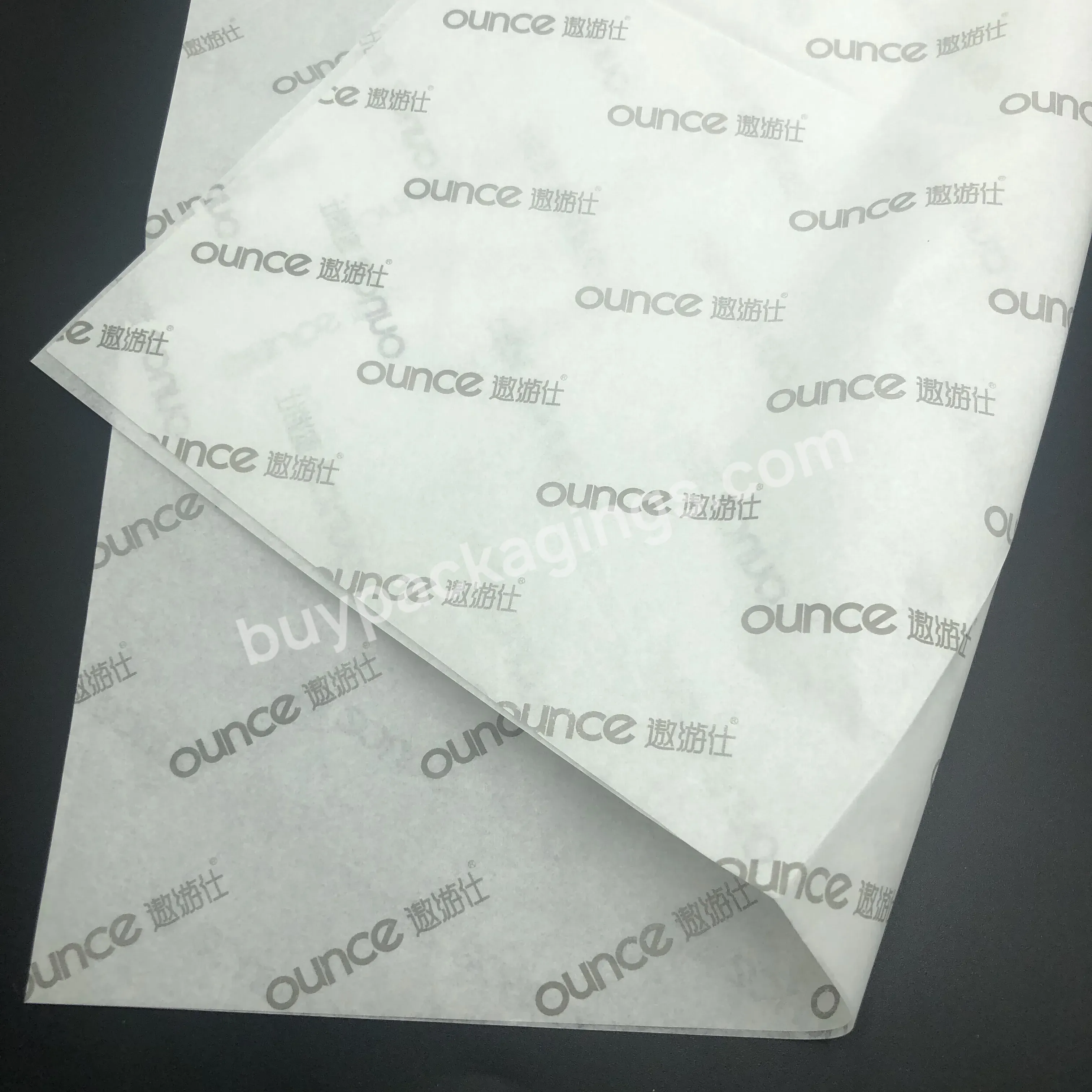22g White Wrapping Tissue Paper With One Color Logo In 50*75cm Low Moq 500pcs - Buy 22g Wrapping Tissue Paper,22g Tissue Paper,White Tissue Paper.