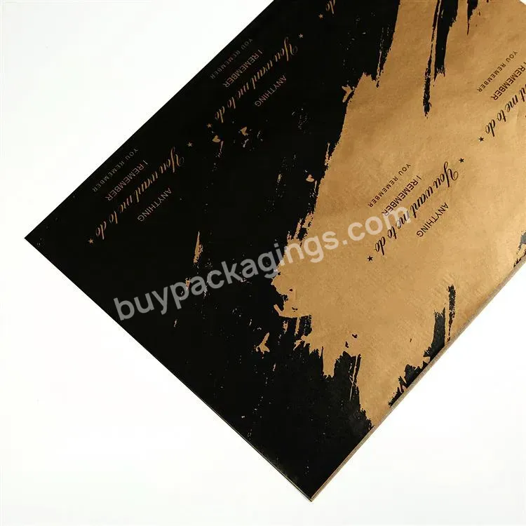 22gsm 50x70cm Gold Wrapping Tissue Paper With English Letter Printed For Gift Packaging - Buy 22gsm 50x70cm Rose Gold Wrapping Tissue Paper,English Letter Printed,Gift Packaging.