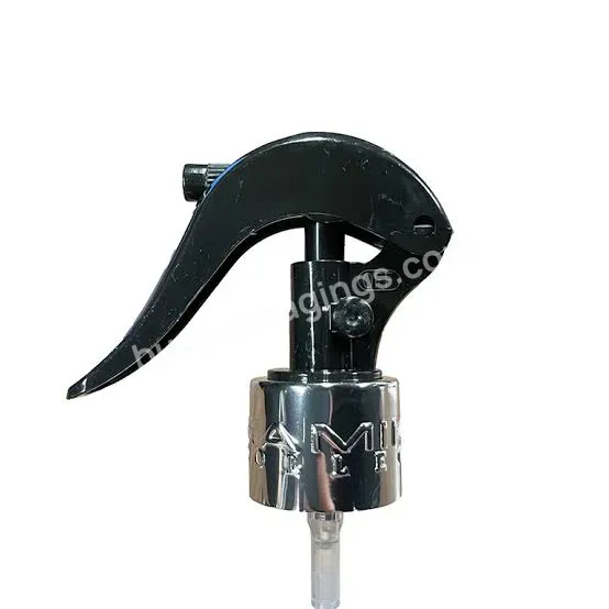 24/410 Black Mini Trigger Sprayer With Silver Metal Cover And Embossed Logo - Buy Fine Mist Mini Trigger,24/410 Mini Trigger Spray,Trigger Sprayer With Custom Logo.