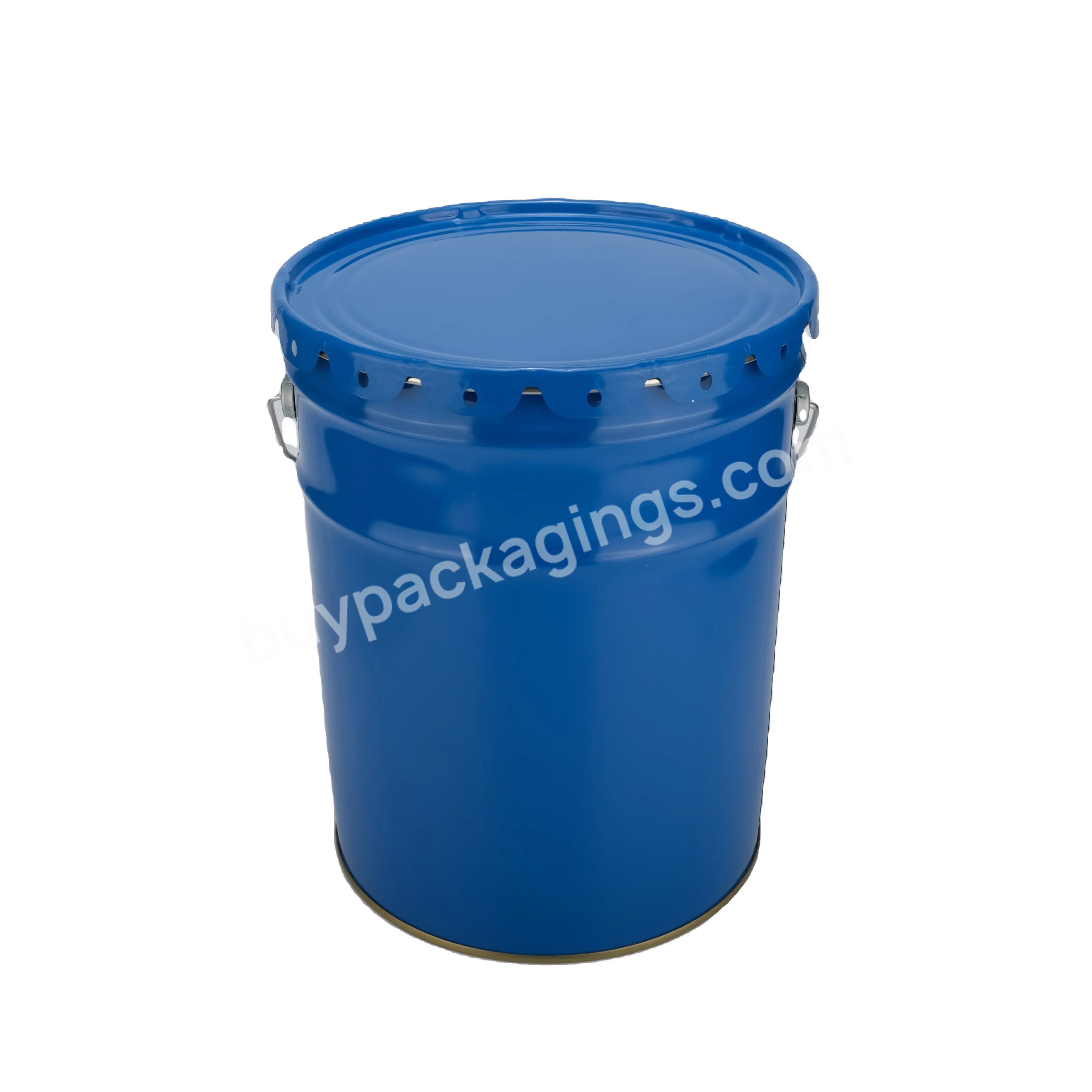 25 Liter Custom Round Printing Opening Chemical Packaging Tin Bucket For Paint