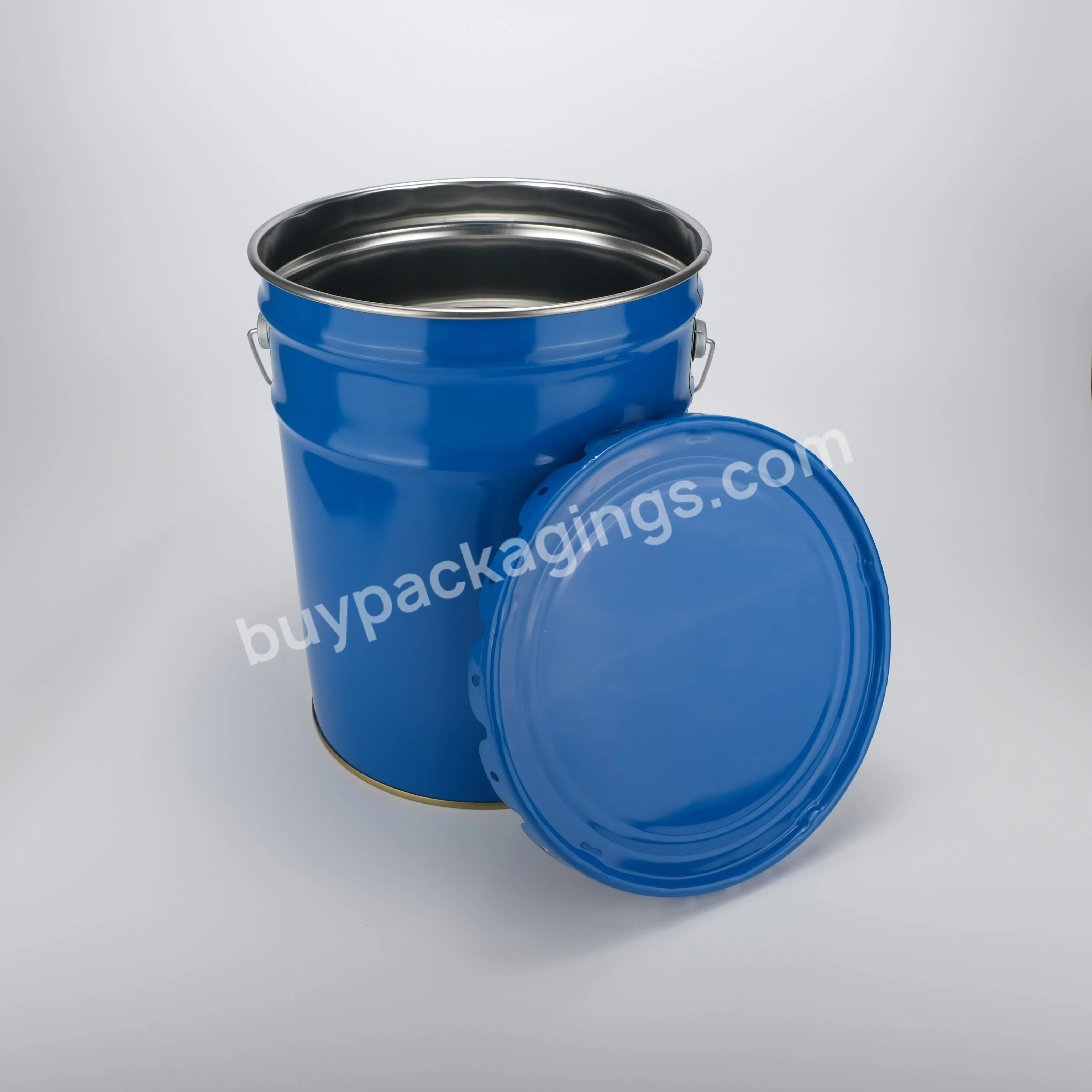 25 Liter Custom Round Printing Opening Chemical Packaging Tin Bucket For Paint