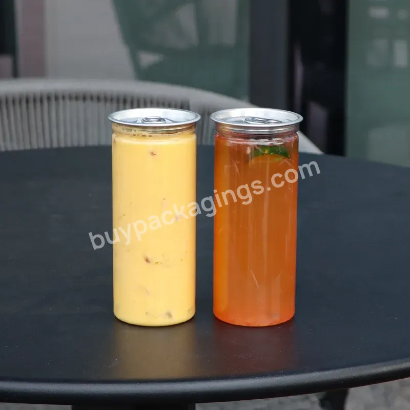 250ml 300ml Long Shape Pet Cold Soft Drinks Plastic Can With Easy Open Lid - Buy Plastic Soft Drinks Can,Long Shape Plastic Cans 200ml,300ml Soft Drinks Plastic Can.