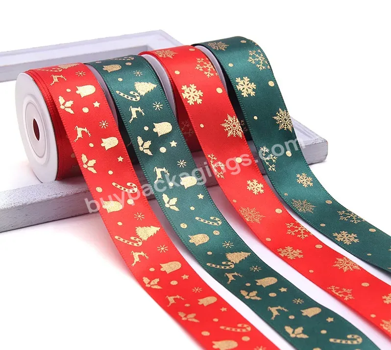 2.5cm Small Roll 10 Yards Flower Cake Gift Ribbon Roll Christmas Decoration Hot Stamping Polyester Ribbon Printing Ribbons - Buy Christmas Ribbon Gift Ribbons,Ribbon Roll For Christma Decoration,2.5cm Small Roll 10 Yards Flower Cake Gift Ribbon Roll