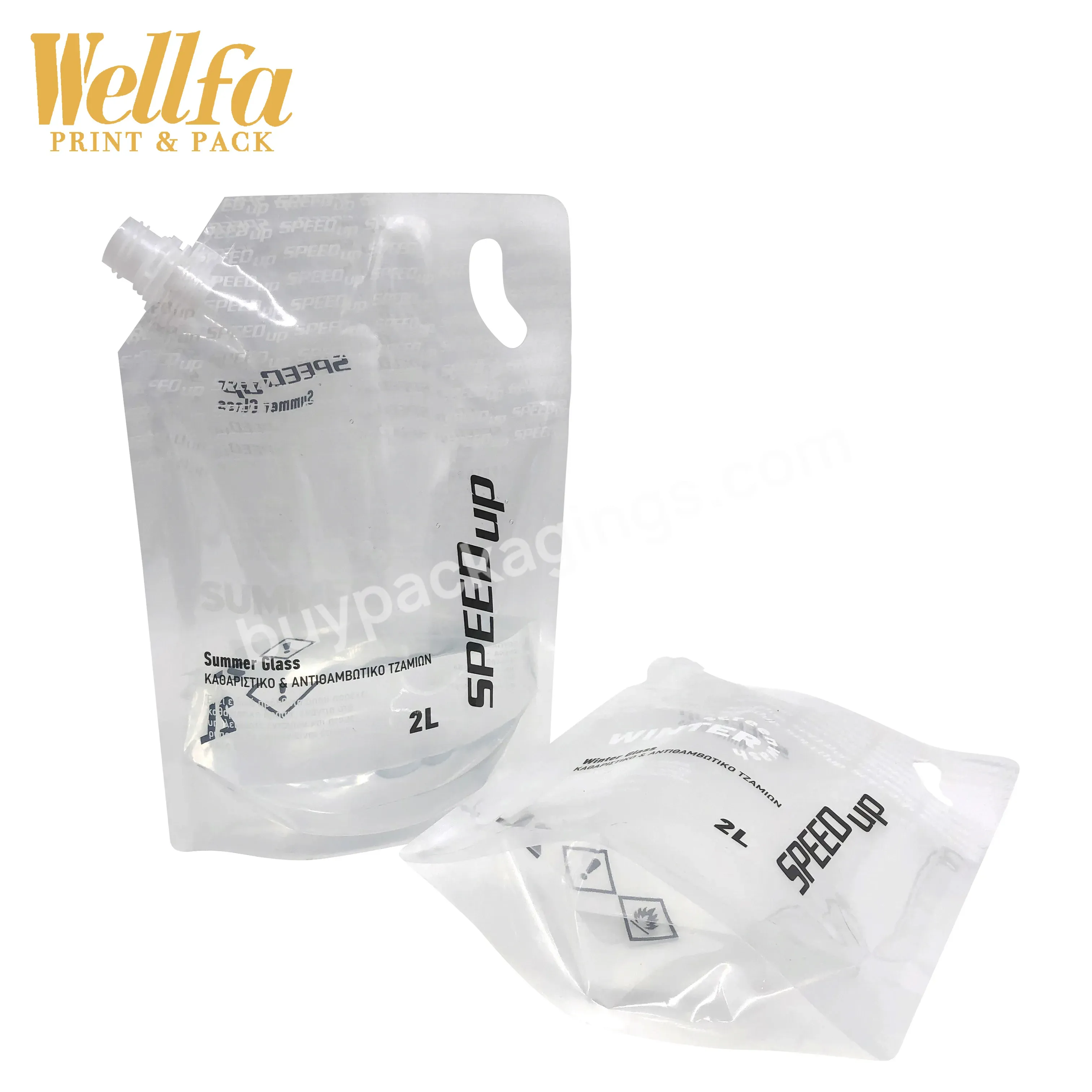 2l Custom Printing Reusable Clear Plastic Liquid Packaging Bag 3l 5l Soap Detergent Packing Doypack Nozzle Stand Up Spout Pouch - Buy Custom Printed Eco Friendly Biodegradable Recyclable Refill Foil Stand Up Waterproof Liquid Kraft Paper Bags Spout P