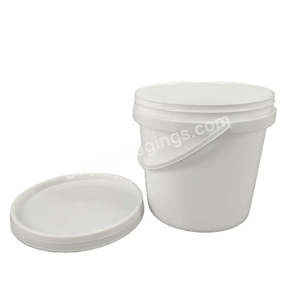 2l White Plastic Bucket Factory Customization With Plastic Handle And Plastic Lid