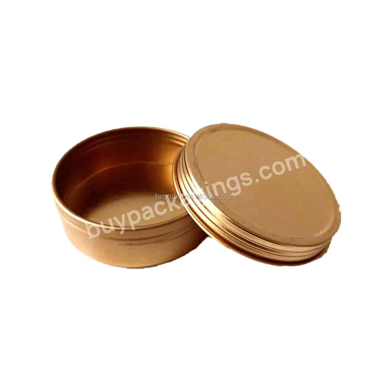 2oz Candle Tin With Screw Top Cover 2 Oz Candle Tin With Twist Lid In Copper Gold Color Wholesale 50ml Gold Candle Tin - Buy Candle Tin 2oz / 2 Ounce Candle Tin / Gold Candle Tin 2oz / 60g Tin Can With Screw Lid,Pomade Tin Can 2oz / Candle Tin Wholes