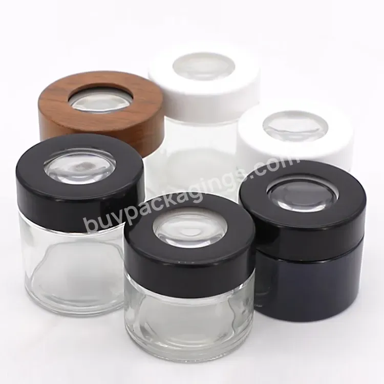 2oz Good Effect Magnifying Flower Jars With Magnifying Glass 3oz 4oz Magnifying Glass Jar With Child Poof Lid