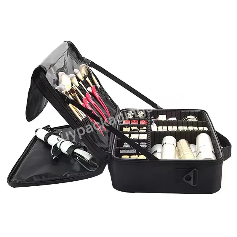 3 Layer Large Capacity Organizer Brush Holder Waterproof Makeup With Adjustable Strap And Dividers For Cosmetic Travel Bag - Buy Cosmetic Travel Bag,Large Capacity Bag,Adjustable Strap And Dividers.