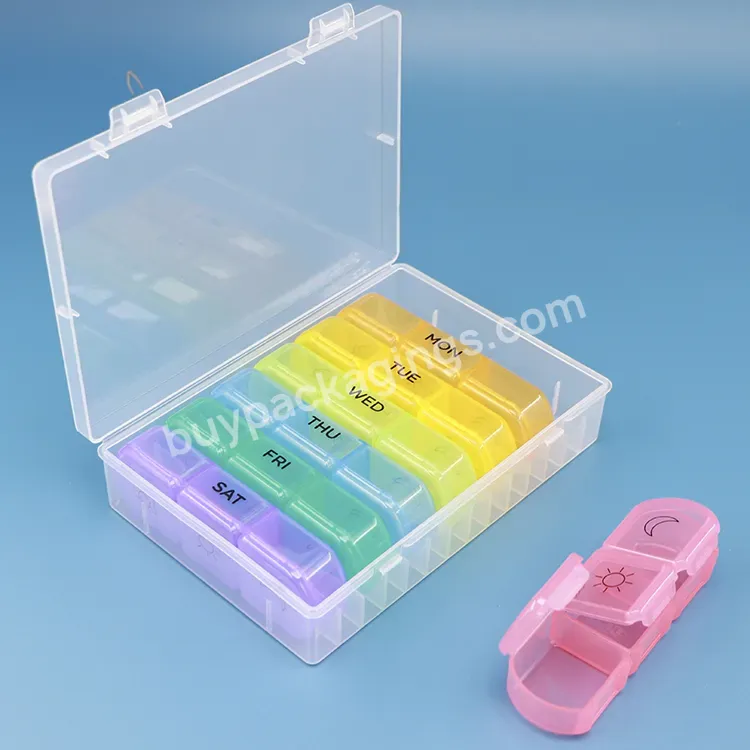 3 Times A Day 7 Day Pill Box Organizer Weekly Pill Organizer Large Compartment Pill Case Medication Vitamin Pastillero Semanal