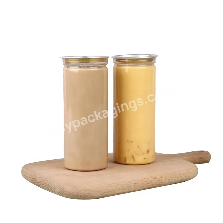 300ml 350ml Cold Soda Coffee Plastic Can With Easy Open Lid