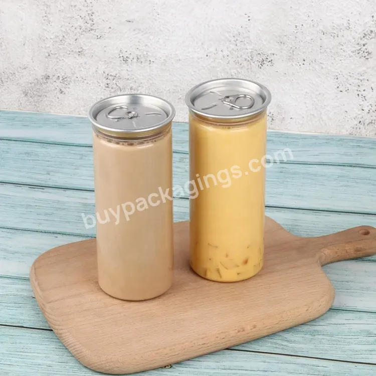 300ml 350ml Cold Soda Coffee Plastic Can With Easy Open Lid