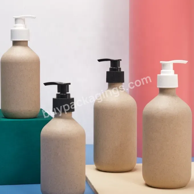 300ml 500ml Biodegradable Cosmetic Container Shampoo Pump Bottle Wheat Straw Pet Plastic Eco Friendly Cosmetic Packaging Custom - Buy Wholesale Shampoo Bottles,Wheat Straw Bottle Lotion Bamboo Pump Bottle Shampoo Bottle Cosmetic Packaging 300ml 500ml