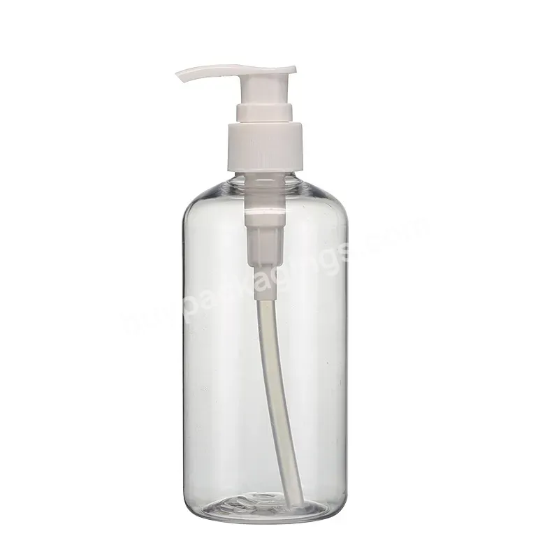 300ml Transparent Glossy Shower Gel Bottle With White Lotion Pump - Buy 300ml Transparent Lotion Bottle,Plastic Shower Gel Bottle 300ml,Clear Bottle With White Pump.
