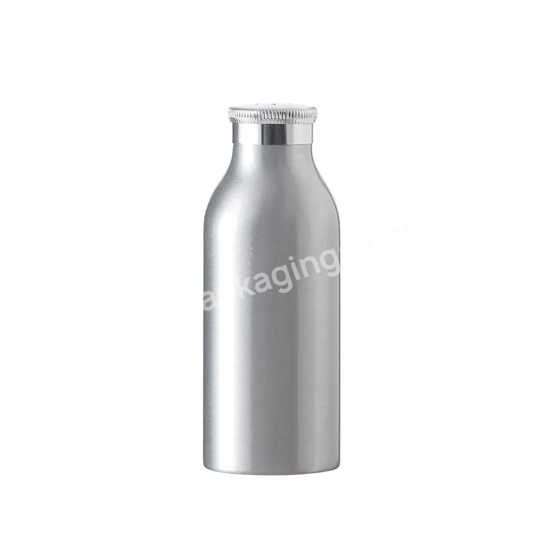 30g-200g Natural Silver Aluminum Round Powder Shaker Bottle With Silver Sifter Lid