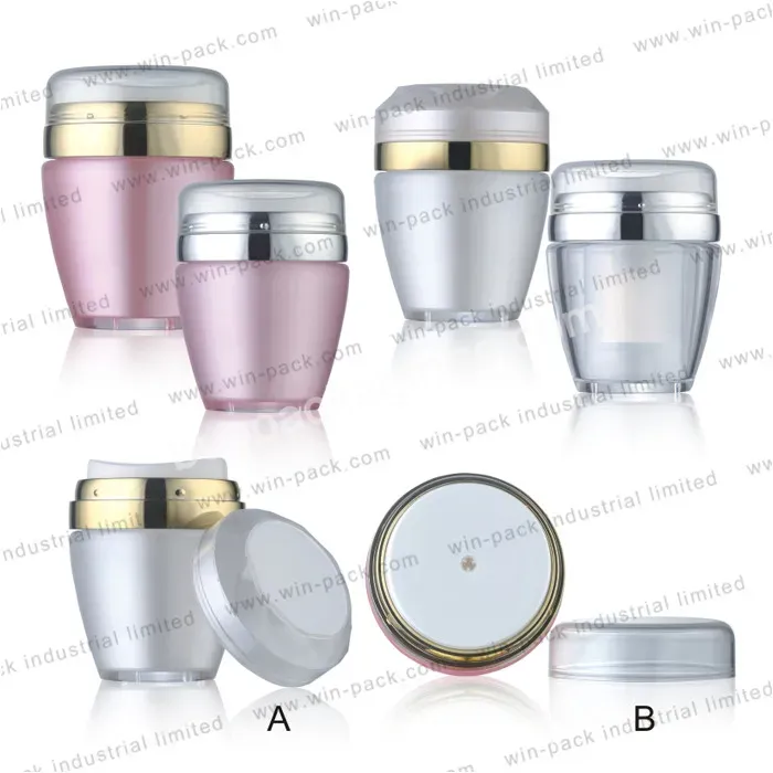 30g 50g Cosmetics White And Pink Custom Plastic Airless Cream Empty Jar For Skincare - Buy 30g Plastic Cream Jar,Cosmetics Cream Empty Jar,Empty Cosmetics Cream Jar.