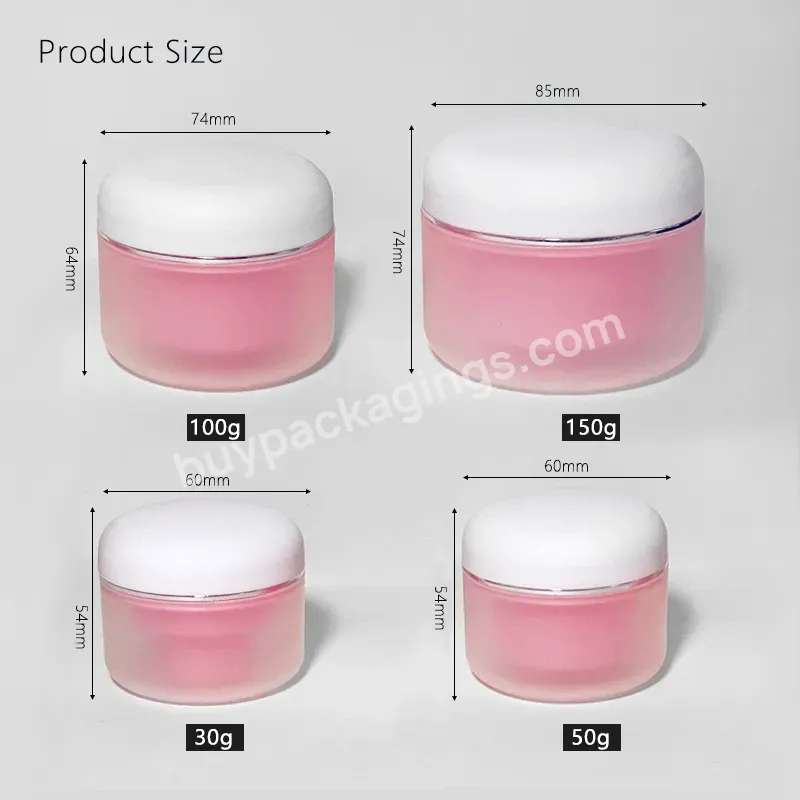 30g Jars White Lid Container With Frosted Pink Body Cosmetic Jars Empty Pink Cream Jar For Cream - Buy Pink Plastic Jars,150ml Plastic Jars With Lids Pink,Pink Jars For Skin Care.