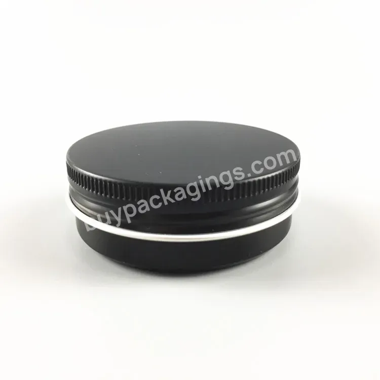 30g,50g,100g Empty Packaging Cream Jar Matte Black Metal Tin Can Aluminum Jar For Cosmetics