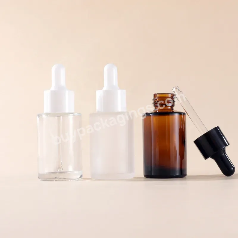 30ml 1oz Transparent Frosted Glass Dropper Bottle Pipette Bottle Empty Essential Oil Refillable Bottles Container For Cosmetics - Buy 30ml Perfume Dropper Vials,30ml Glass Dropper Bottle,1oz Glass Bottle Dropper.