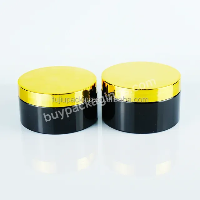 30ml 50ml 60ml 100ml 200ml 250ml Ps Pet Black Shiny Lip Scrub Container Cosmetic Cream Plastic Jars With Gloss Gold Cap - Buy Factory 68mm Wide Mouth Shiny Black Cream Jar,89 Mm Lip Scrub Container Cosmetic Cream Plastic Jar,Cosmetic Cream Plastic Ja