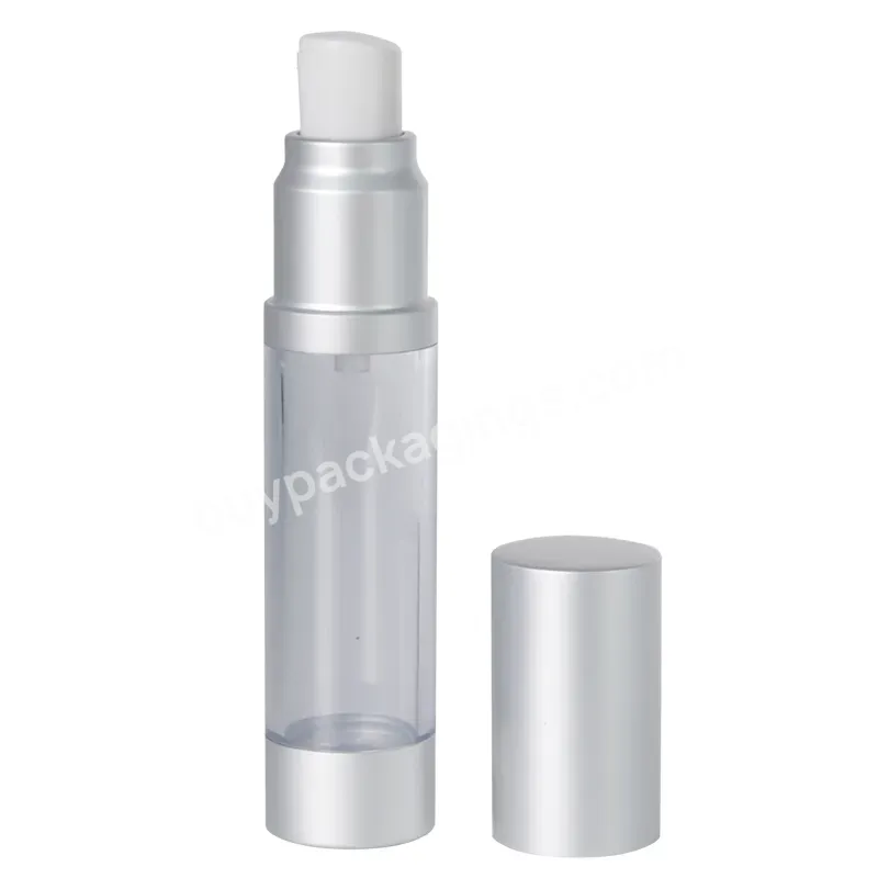 30ml 50ml Cosmetic Packaging Sliver Plastic Vacuum Airless Pump Bottle For Lotion Cream Foundation - Buy Cosmetic Vacuum Airless Pump Bottle 30ml,Airless Pump Bottle,Plastic Pump Bottle.