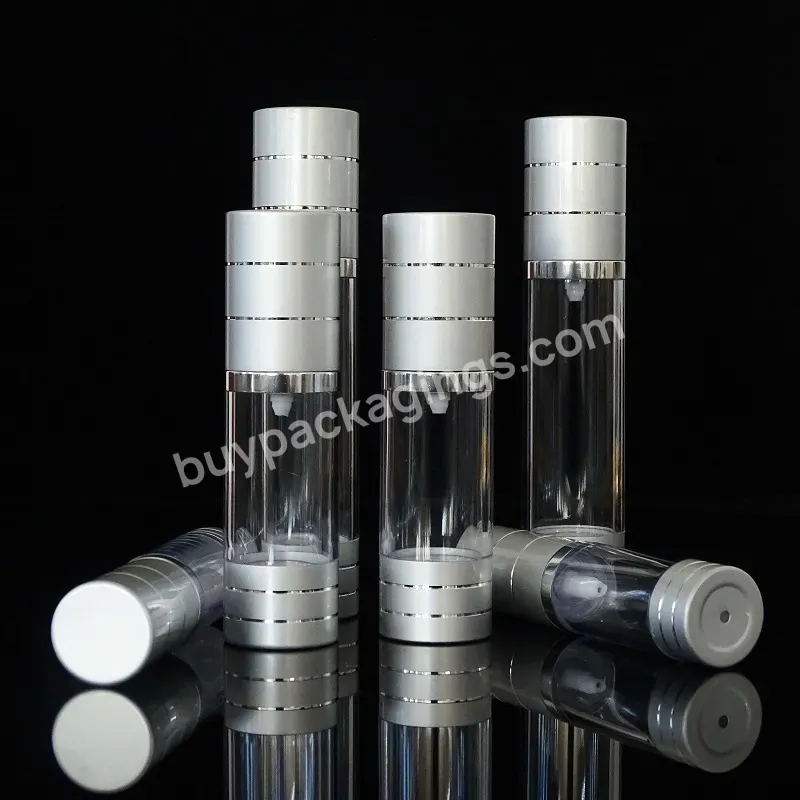 30ml 50ml Cosmetic Packaging Sliver Plastic Vacuum Airless Pump Bottle For Lotion Cream Foundation