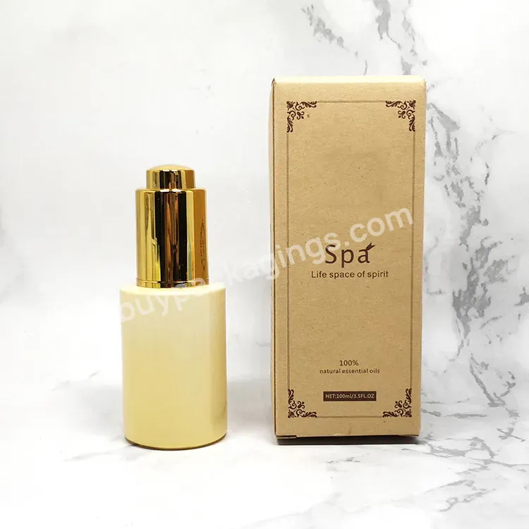 30ml 50ml Cosmetic Skin Care Essential Oil Packaging Frosted Glass Flat Shoulder Matte Serum Dropper Bottle With Box - Buy Cosmetic Serum Bottle,Custom 15ml 30ml 50ml 100ml Flat Shoulder Amber Green Thick Hair Oil Serum Glass Dropper Bottle With Box