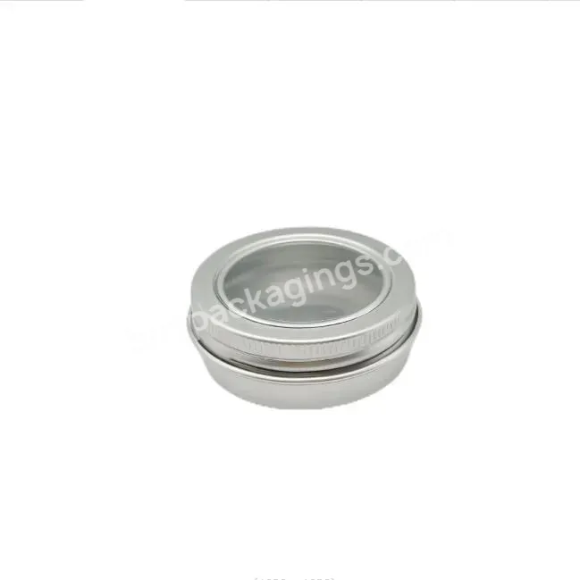 30ml 50ml Silver Black Gold Color Small Round Aluminum Jar Pot With Clear Window Lid Cosmetic Cream Balm Container Tin Box - Buy Aluminum Tin Clear Top,50ml Aluminum Tin,Aluminum Jar Packaging.
