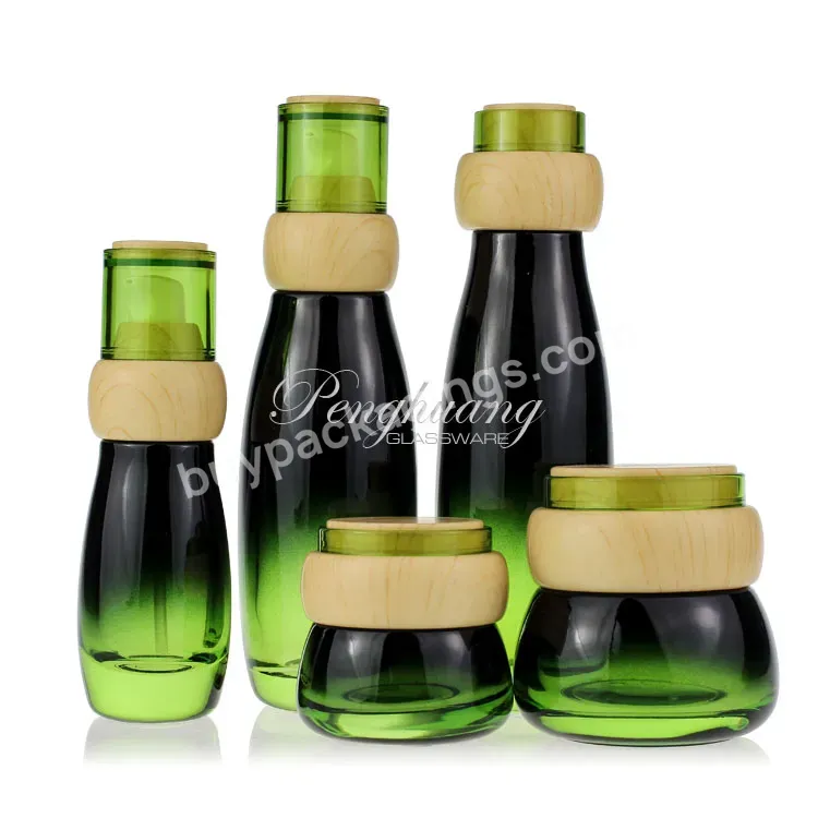 30ml 50ml Skincare Bamboo Color Packaging Lotion Bottle Glass Container Face Cream Jar - Buy Skin Care Packaging Glass Bottle,Lotion Bottle Glass,Cosmetic Bottles And Jar Packaging.