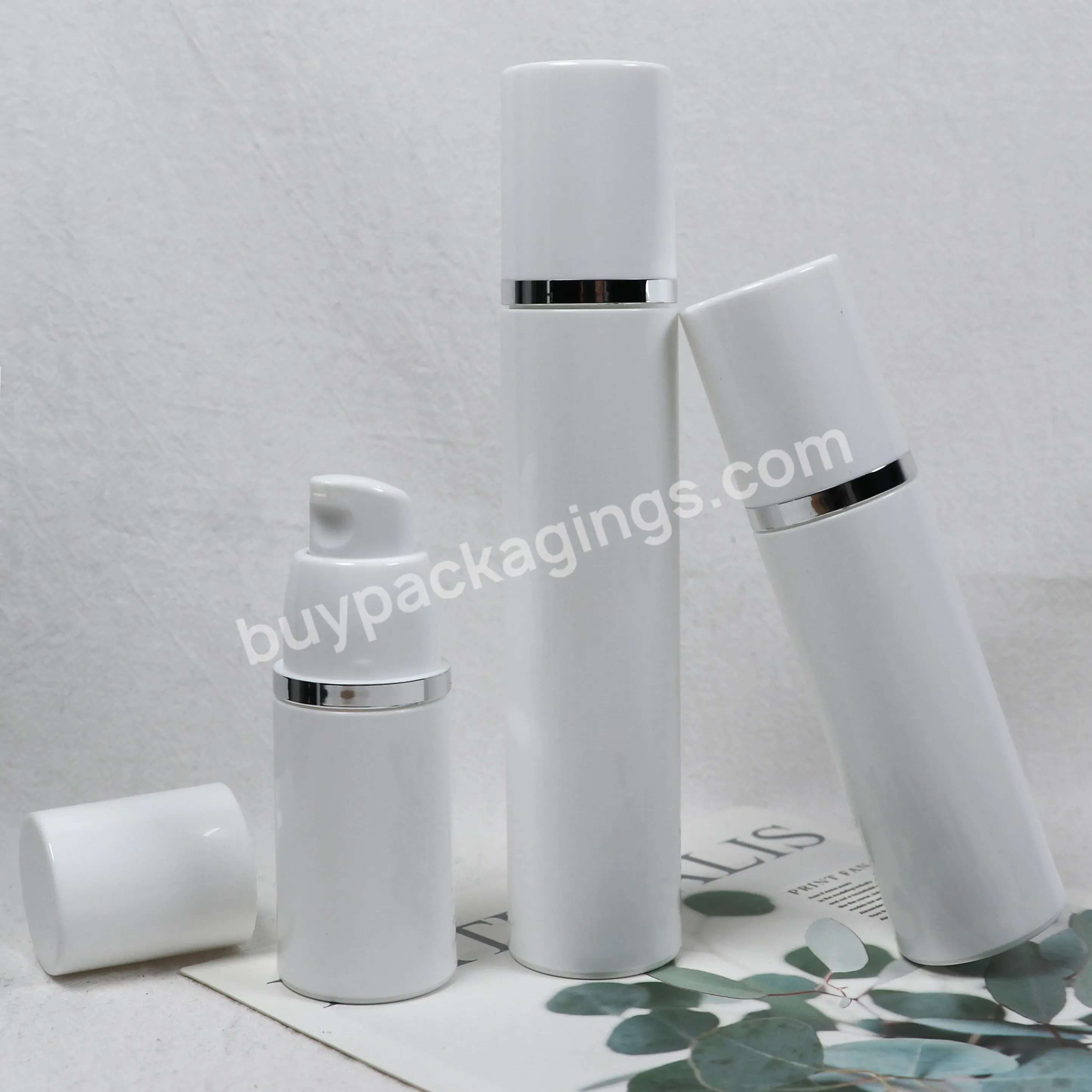 30ml Manufacture Plastic White Serum Biodegradable Lotion Custom Cosmetic Packaging Refillable Airless Pump Bottle - Buy Luxury Airless Pump Cosmetic Bottles,Refillable Airless Pump Bottle,Airless Bottle.