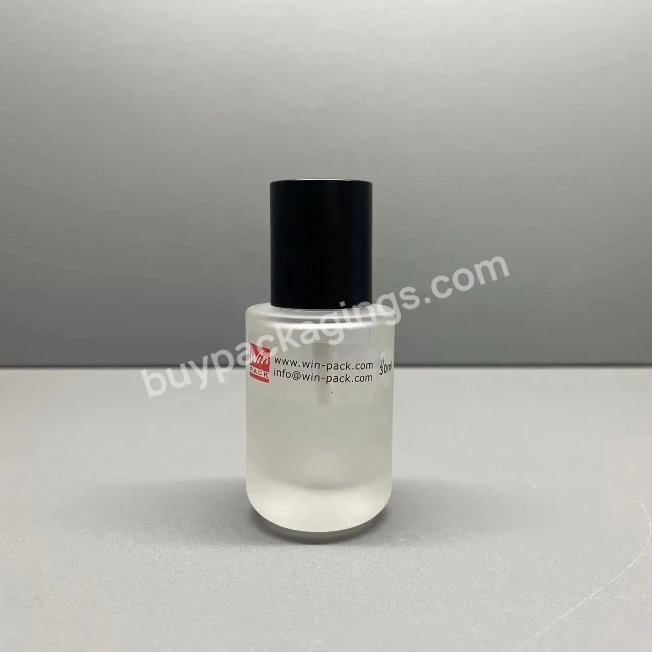 30ml Round Bottom Frosted Glass Foundation Serum Bottle With Black Pump And Cap - Buy Square Glass Skincare Bottles,30ml Round Bottom Frosted Glass Bottle,Serum Bottle With Black Pump And Cap.