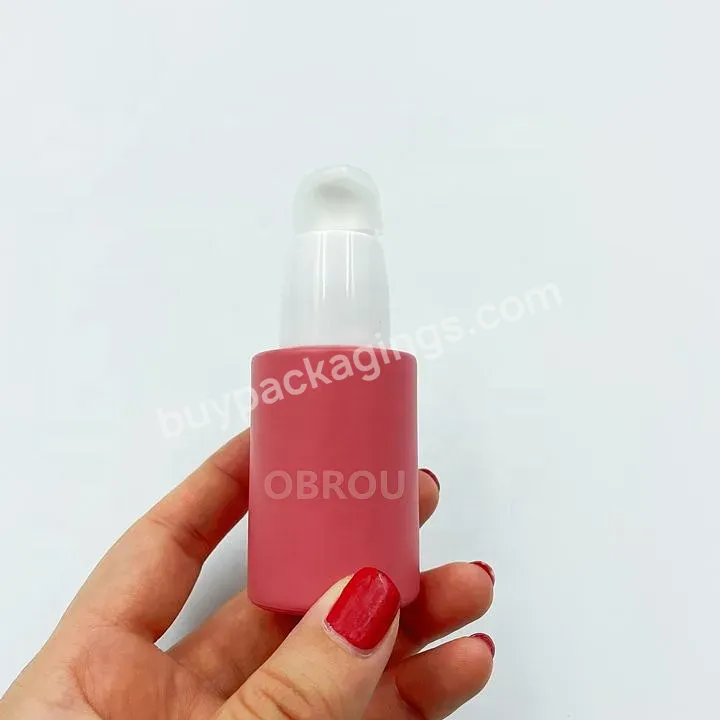 30ml Round Cosmetic Packaging Frosted Empty Face Serum Pump Lotion Foundation Bottle Glass Serum Bottle With Pump - Buy Glass Serum Bottle With Pump,Pump Lotion Foundation Bottle,Frosted Empty Face Serum Pump Bottle.