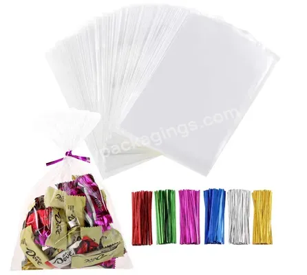 31x41cm Transparent Clear Bopp Cellophane Bags For Bread Candy Chocolate Cello Treat Flat Bag Twist Ties For Gift - Buy Cellophane Bags,Clear Plastic Bags,Gift Bag.